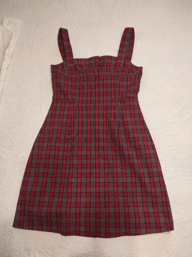 Vestido Hollister cuadros rojos XS