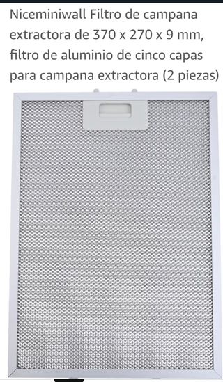 Filtros campana extractora 370x270x9mm (2).Nuevas.