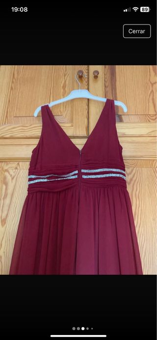 Vestido largo burdeos-granate