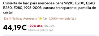 Cubiertas Faro Mercedes Benz,