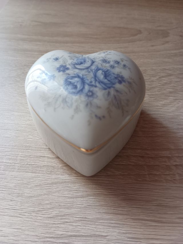 Joyero Corazón Cerámica Azul