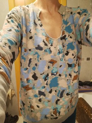 Sudadera Numph azul estampada