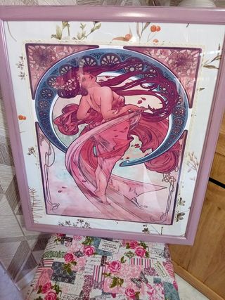 Quadro Art Nouveau vintage lilla