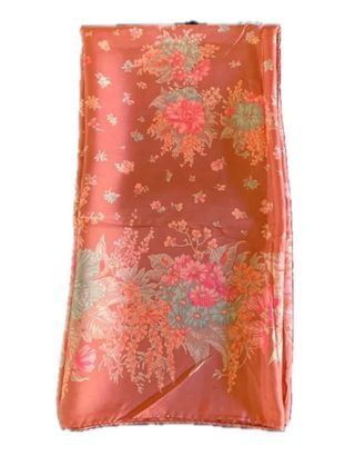 Foulard seta fiori rosa-arancio