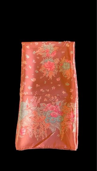 Foulard seta fiori rosa-arancio