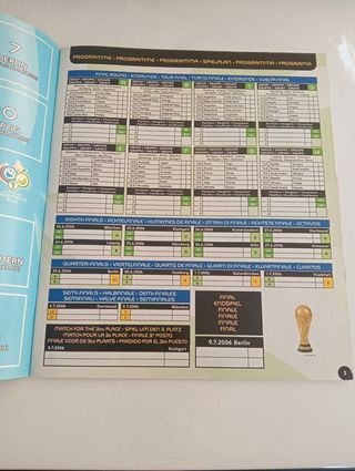 Álbum Mundial 2006 cristiano Zidane vacío panini