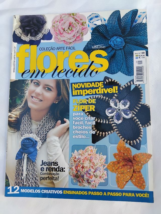Pack de 6 revistas de artesanato-fuxicos e flores