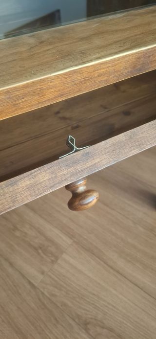 Mesa centro rústica madera-vidrio