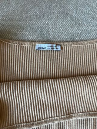 Vestido beige de canalé