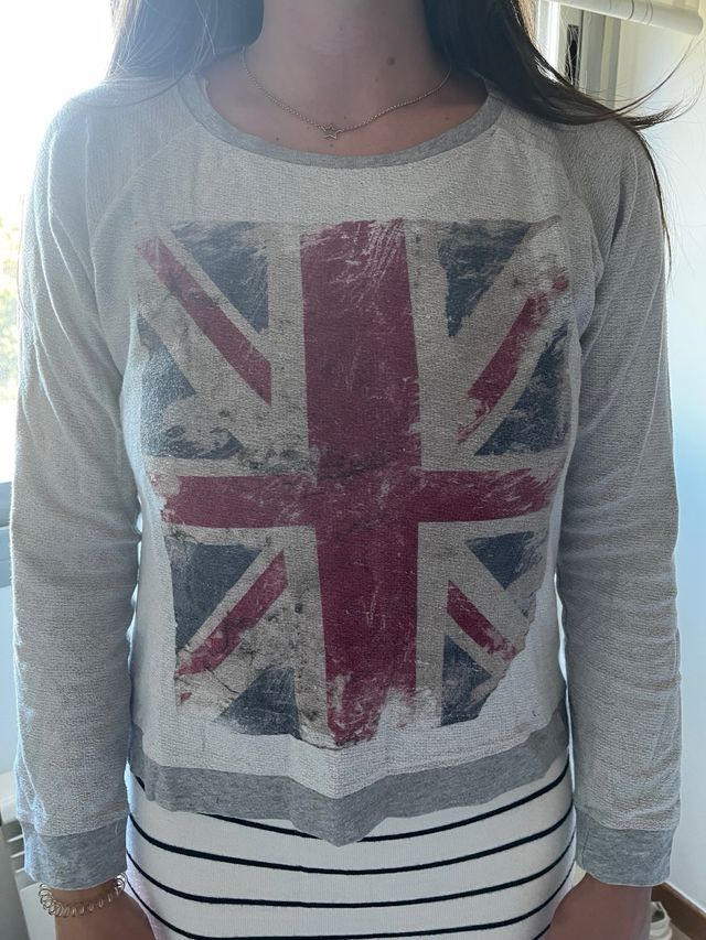 Sudadera UK | Gris con bandera