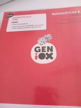 Matemáticas B 4º ESO. Libro del estudiante. GENiOX