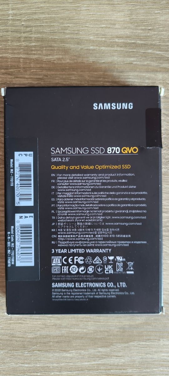 Disco Duro interno. Samsung 870 QVO. 1TB