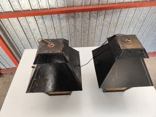 Faroles vintage metal y cristal