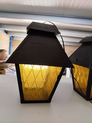 Faroles vintage metal y cristal