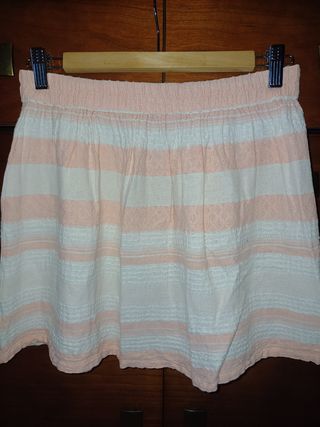 Falda Vila rayas rosa-blanco