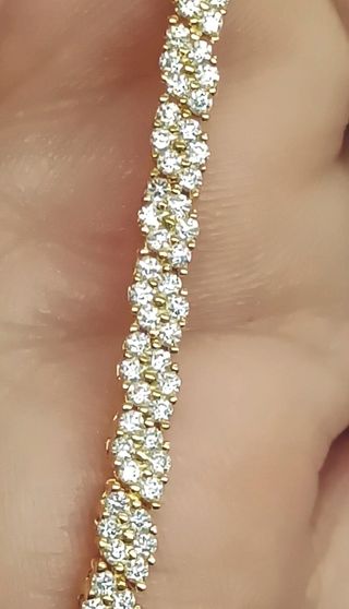 Pulsera de diamantes plata 925 laminado en oro 18k