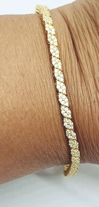 Pulsera de diamantes plata 925 laminado en oro 18k