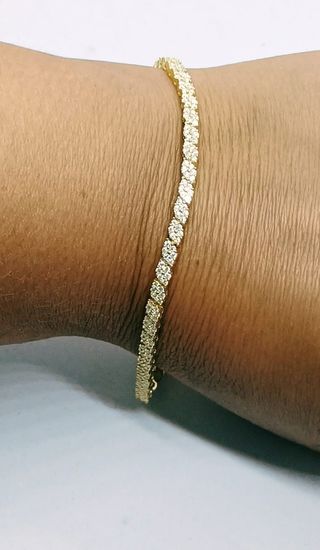Pulsera de diamantes plata 925 laminado en oro 18k