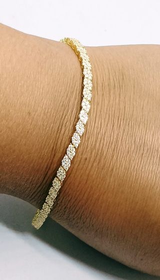 Pulsera de diamantes plata 925 laminado en oro 18k