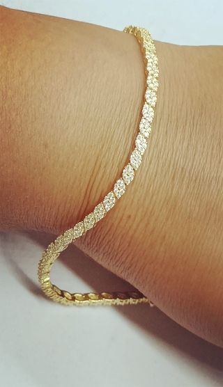 Pulsera de diamantes plata 925 laminado en oro 18k