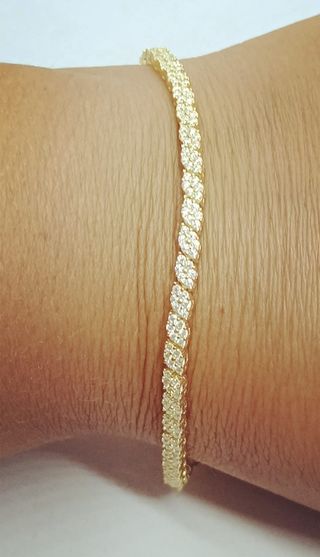 Pulsera de diamantes plata 925 laminado en oro 18k