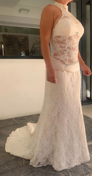 Vestido novia encaje blanco