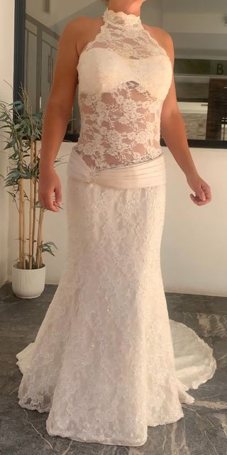 Vestido novia encaje blanco