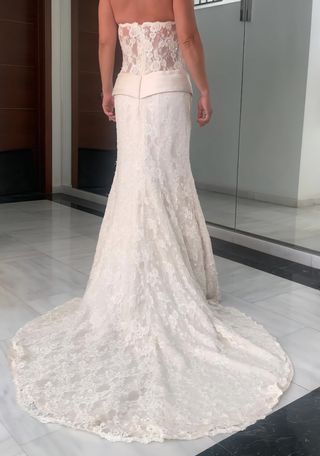 Vestido novia encaje blanco