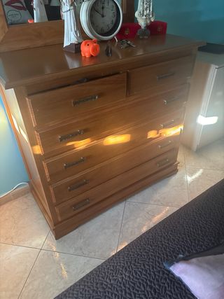2 Cómodas madera pino maciza y dos mesillas