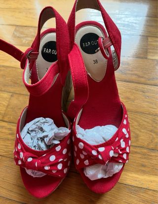 Sandali Far Out - Zeppa Rossa Pois 38