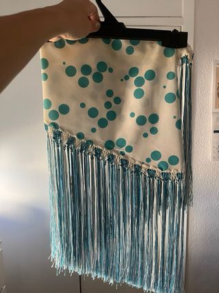 Traje Flamenca niña turquesa lunares