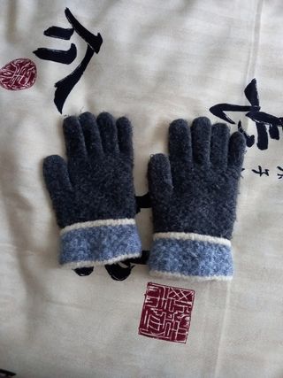 Guantes lana niña - Gris azulado