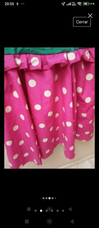 Conjunto flamenco lunares rosa-verde 