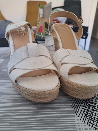 Sandalias plataforma blancas talla 38