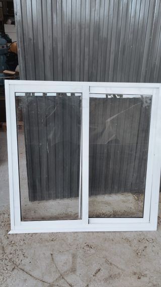 Ventana aluminio blanco corredera 120