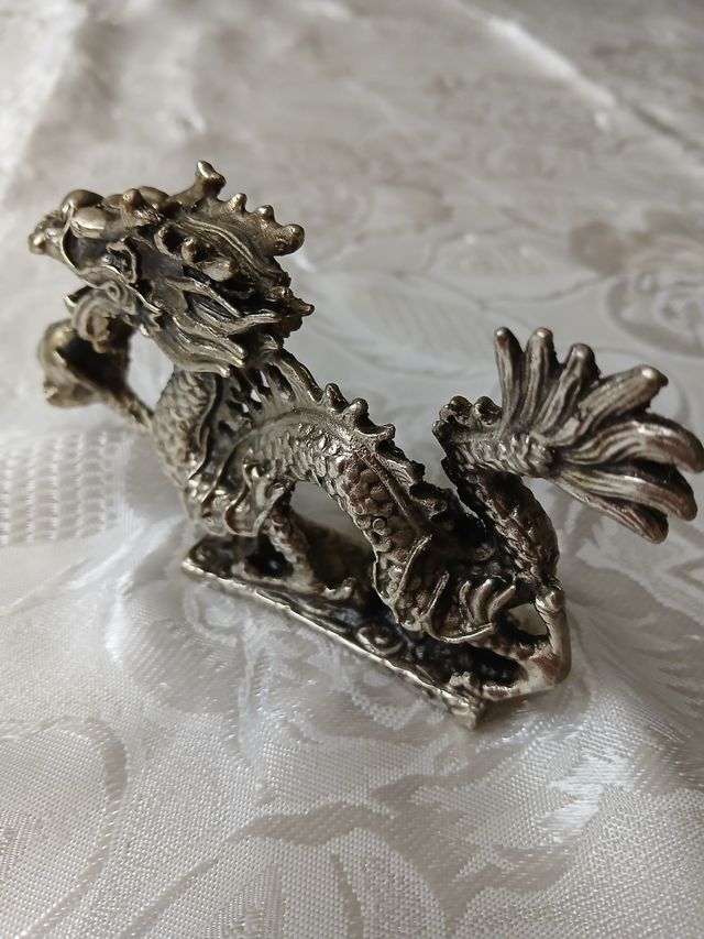 Statua Drago metallo - Vintage