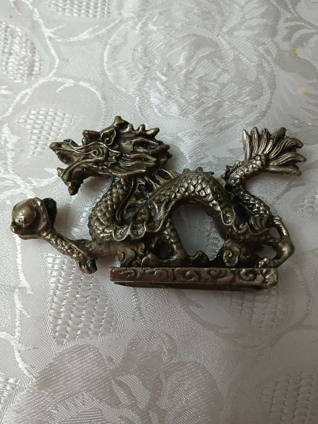 Statua Drago metallo - Vintage