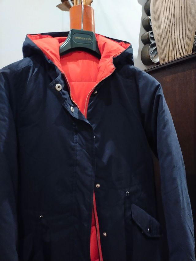 Chaquetón reversible azul marino-rojo