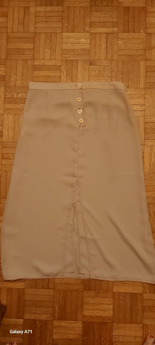 Gonna lunga beige spacco