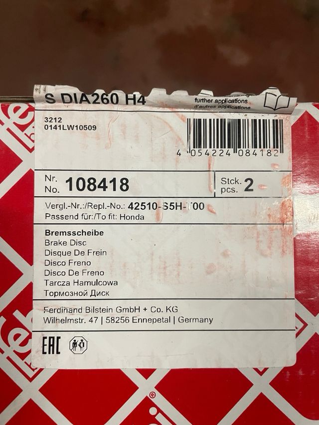 Dischi freno posteriori Honda Civic 98%