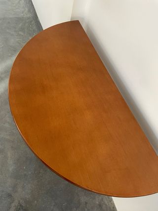 Mesa media luna madera -  marrón