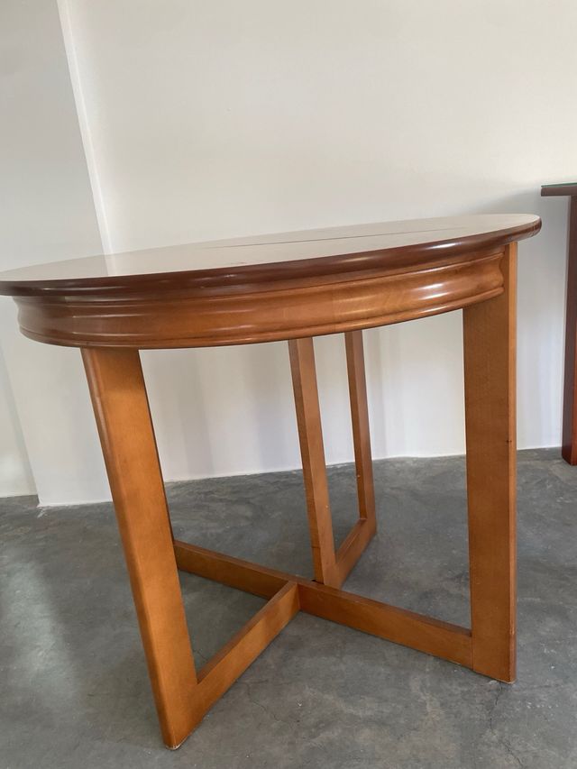 Mesa media luna madera - marrón