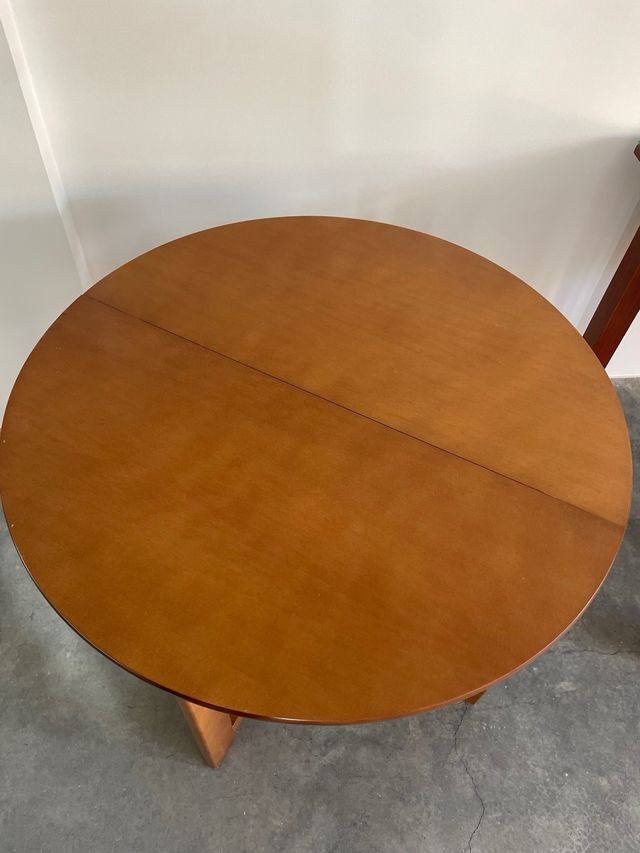 Mesa media luna madera - marrón