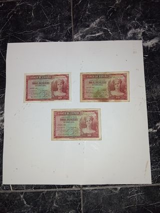 Billetes antiguos España. Pesetas