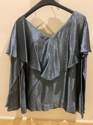 Blusa Uterque azul marino - Talla M