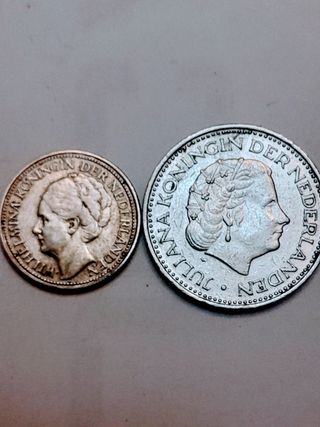 Monedas Holanda 1939-1972 una de plata