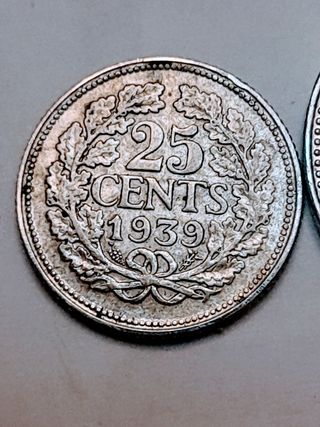Monedas Holanda 1939-1972 una de plata