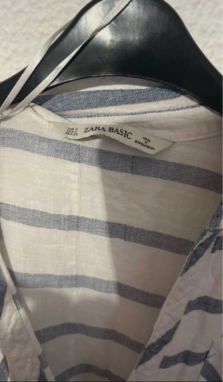 Camisa Zara Basic rayas azul-blanco
