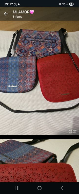 Bolso Desigual bandolera rojo original