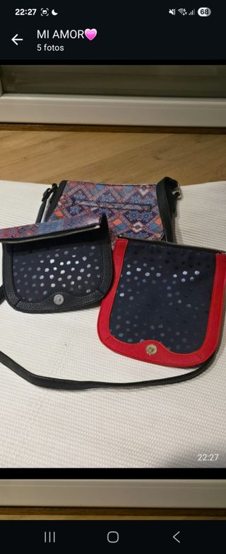 Bolso Desigual bandolera rojo original